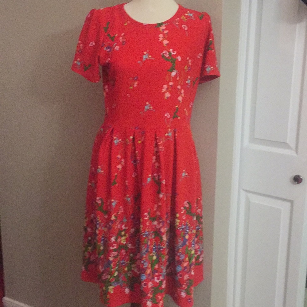 Red andFloral Amelia Dress